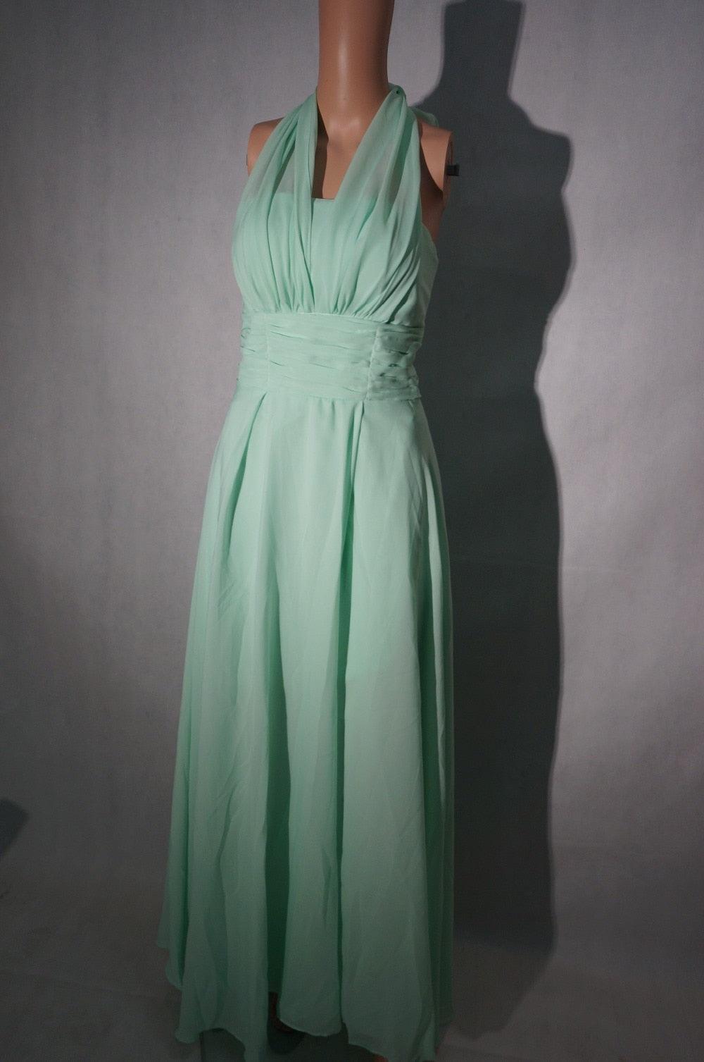 Candy Color Ruffles Chiffon A-Line Lace Up Sleeveless Bridesmaid Dresses