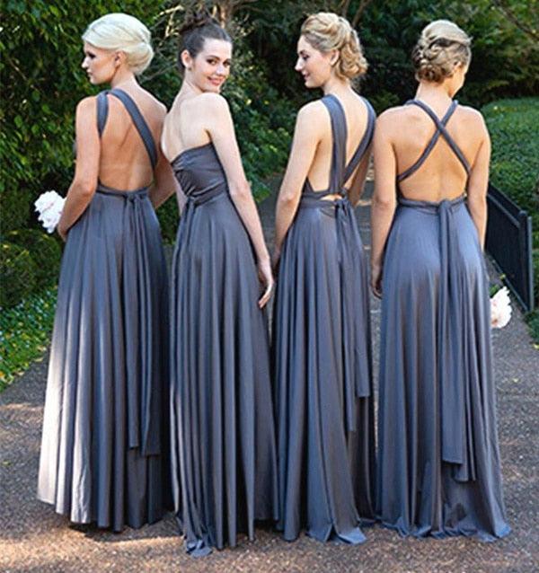 New Beach Wedding Bridesmaid Dresses Grey 14