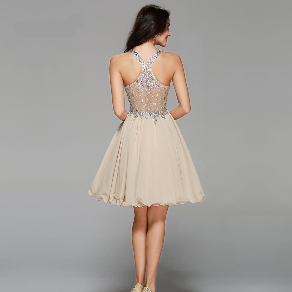 Chiffon Lace Crystal Cocktail Dresses / Homecoming Dresses