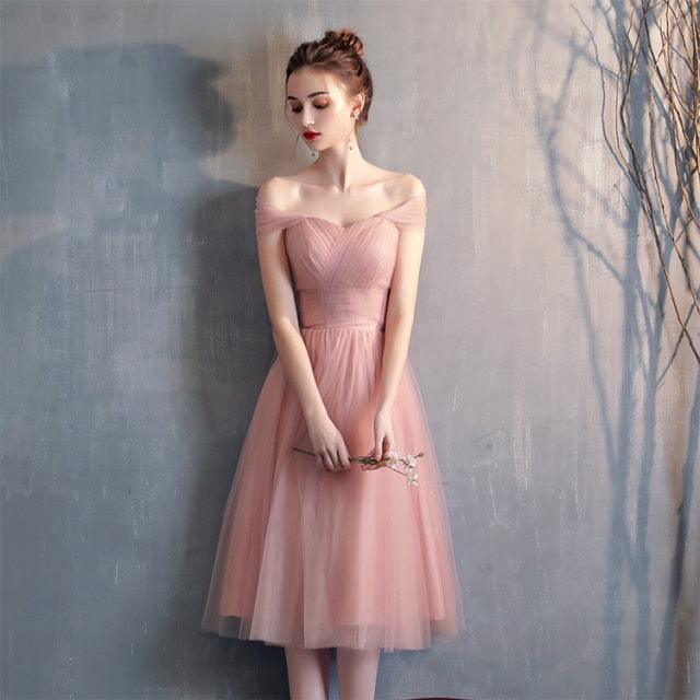 Sweet Pink Lace Short Sleeves A-line Homecoming Dresses