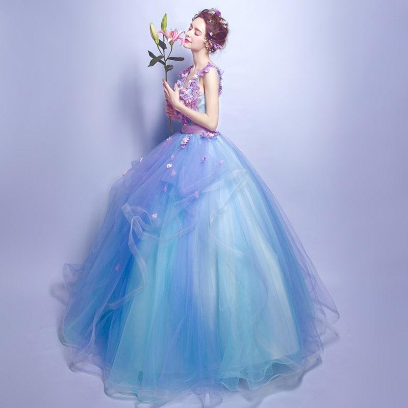 Long Lacing Chiffon Fairy Sweet Floral Beading Prom / Homecoming Dresses short / Custom Size Long Lacing Chiffon Fairy Sweet Floral Beading Prom / Homecoming Dresses short / Custom Size