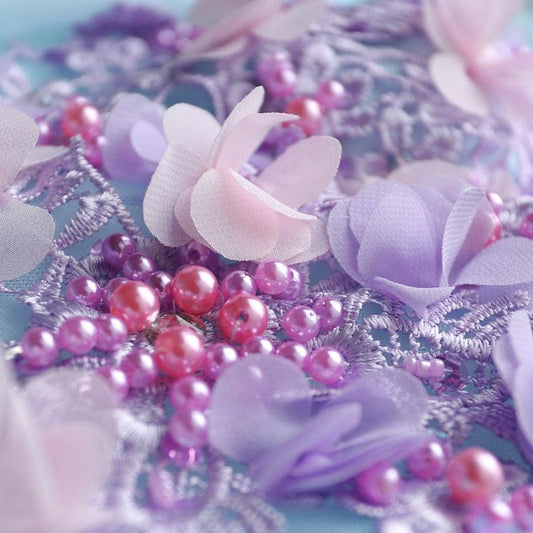 Long Lacing Chiffon Fairy Sweet Floral Beading Prom / Homecoming Dresses - HER SHOP