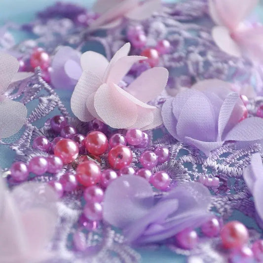 Long Lacing Chiffon Fairy Sweet Floral Beading Prom / Homecoming Dresses - HER SHOP®