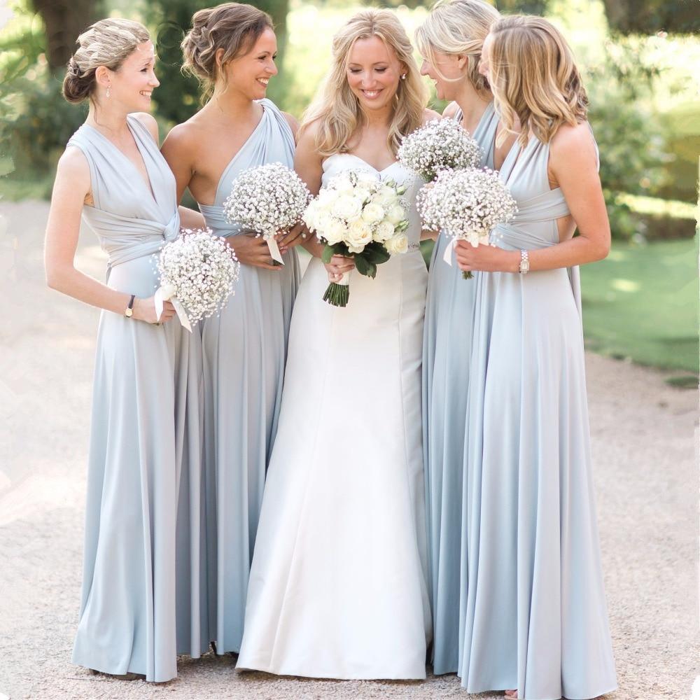 New Light Blue Convertible Bridesmaid Dresses Yellow 12