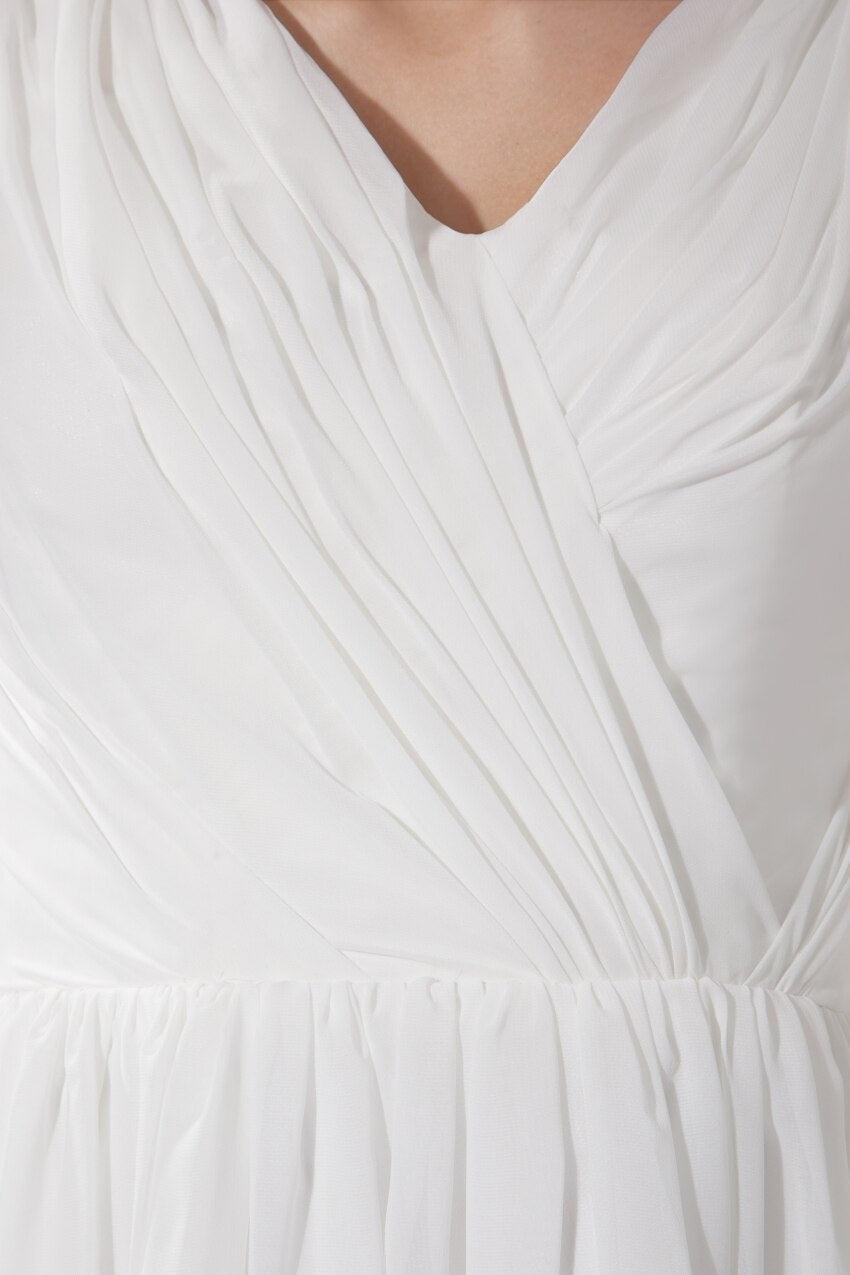 V-Neck Chiffon Knee-length Homecoming Dresses