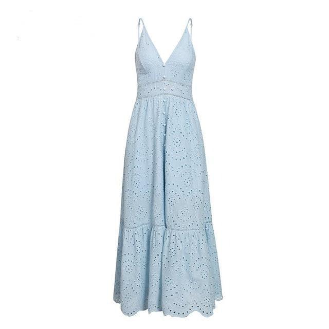 Summer Ruffle Cotton Beach Dress