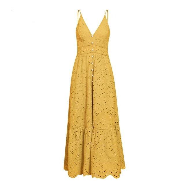 Summer Ruffle Cotton Beach Dress