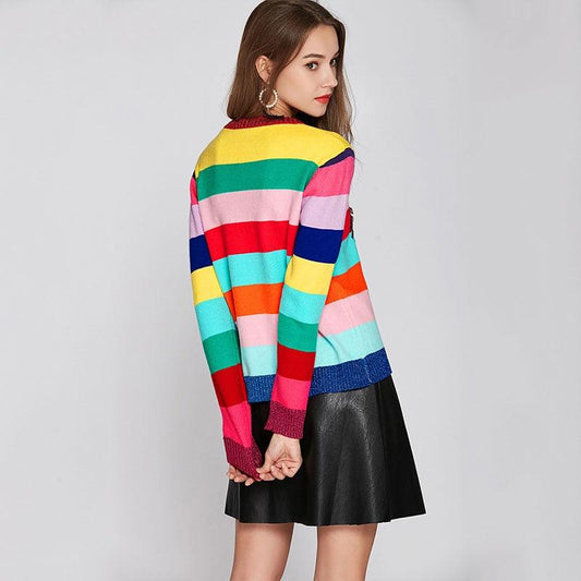 Runway Design Tiger Sequins Embroidered Women Sweater - HER SHOP