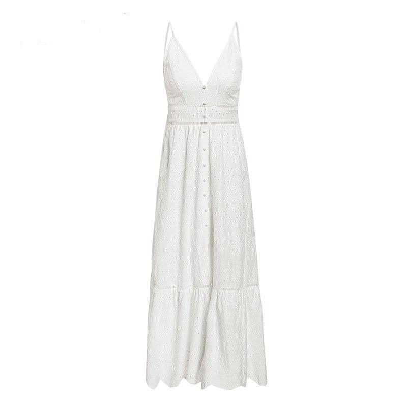 Summer Ruffle Cotton Beach  Dress
