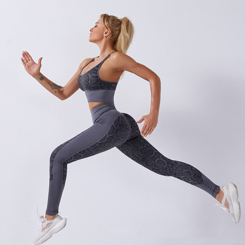 Seamless Yoga Sets Sleeveless Crop Top Sports Bra + Tights Leggings – HER  SHOP