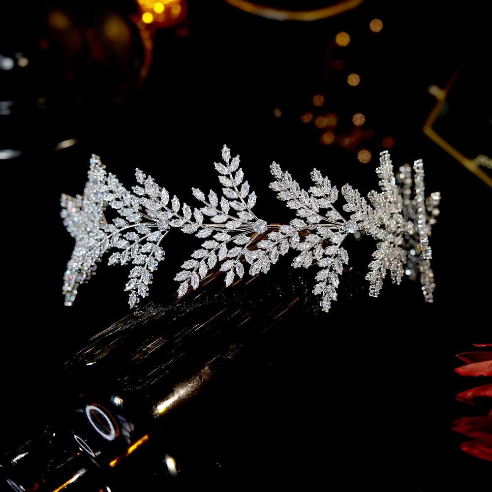 Crystal Leaf Hair Band - Fashion Bride Headband