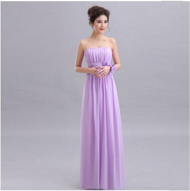 Long Chiffon Blush Pink Bridesmaid Dresses