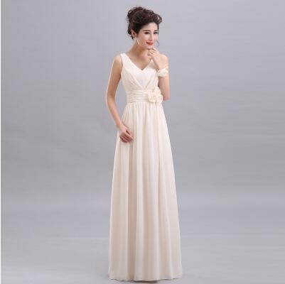 Long Chiffon Blush Pink Bridesmaid Dresses