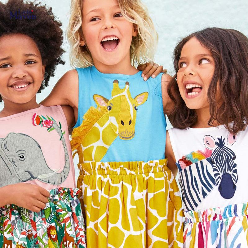 Animal Print Casual Cotton Vestidos Dress for 2-7 Years