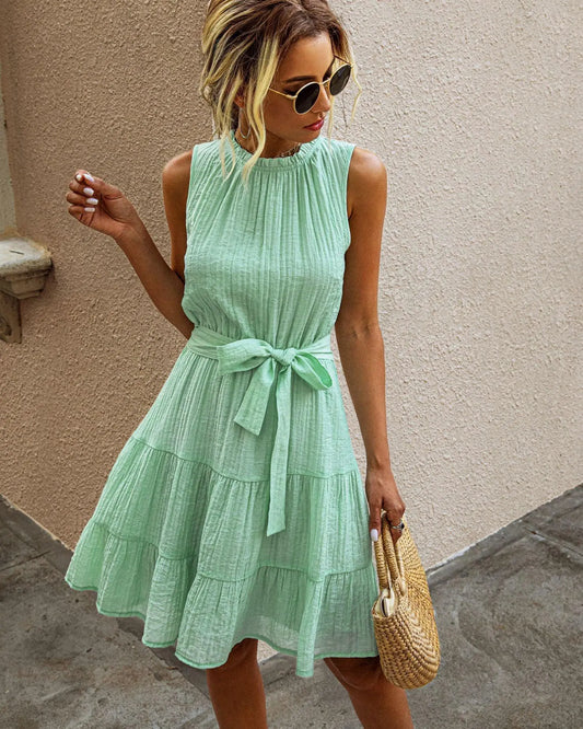 Summer Women Mini Sweet Pleated A-Line Dress - HER SHOP®