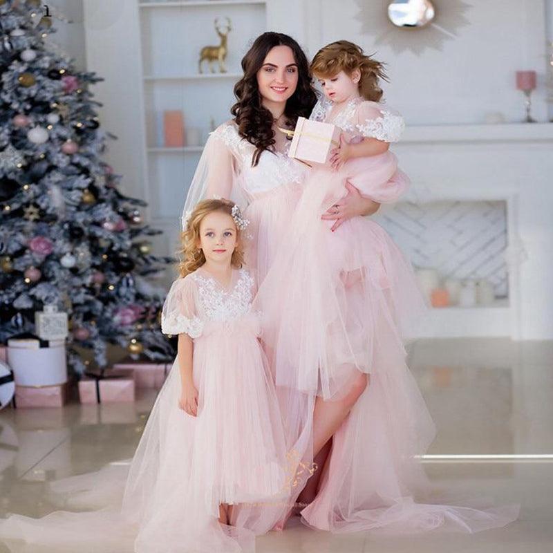 Pink Mother and Daughter Matching Dresses HER SHOP Pink Mother and Daughter Matching Dresses HER SHOP