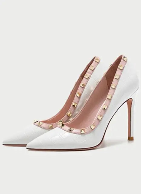 Genuine Leather Rivet Point Toe Shoes - HER SHOP®