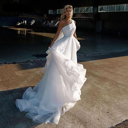 Princess One Shoulder Wedding Dress - HER SHOP®