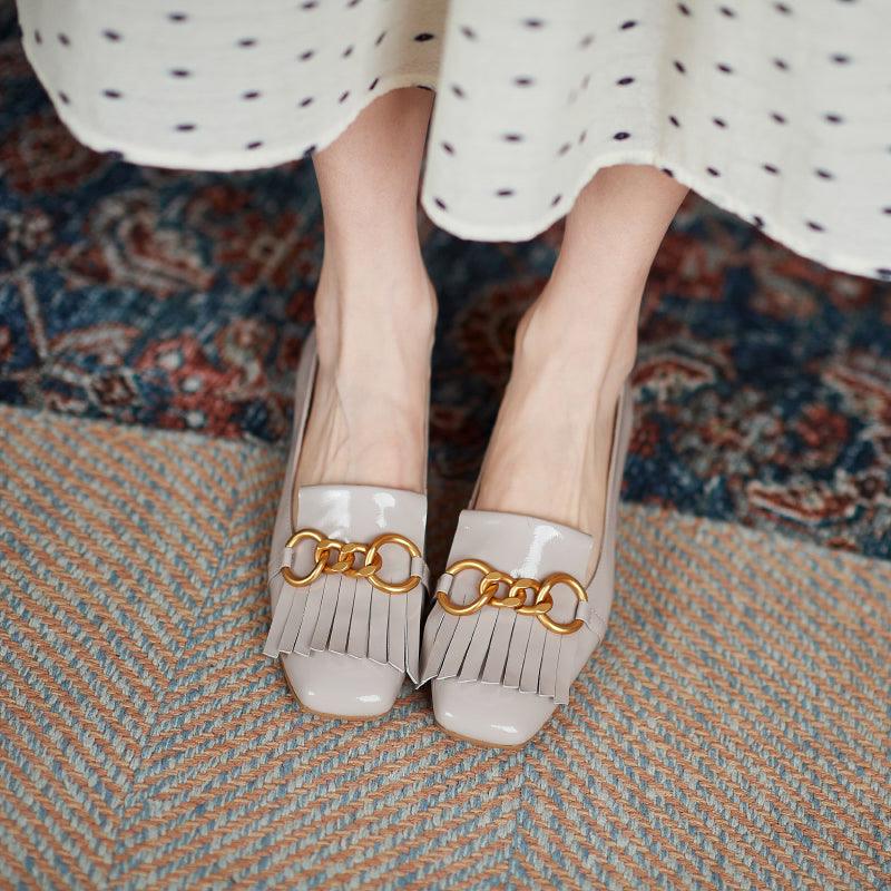 Genuine Leather Low Heels Designer Shoes for Women â HER SHOP