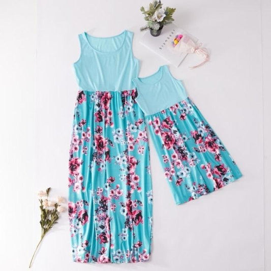 Mother Daughter Matching Floral Long Dresses - HER SHOP®