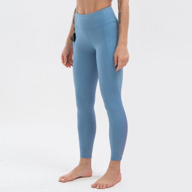 Super Quality High Waist Sports Stretch Fabric Tight Leggings with Pockets