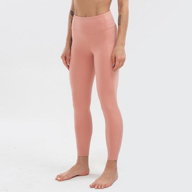 Super Quality High Waist Sports Stretch Fabric Tight Leggings with Pockets
