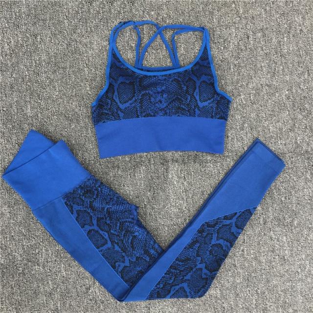 Seamless Yoga Sets Sleeveless Crop Top Sports Bra + Tights Leggings
