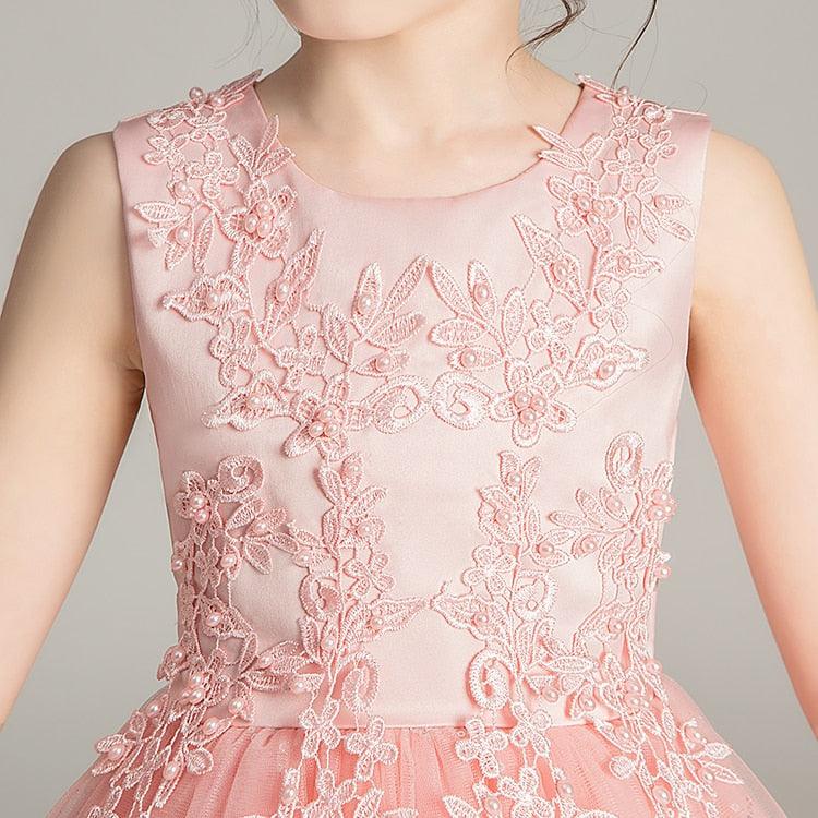 Girls Princess Sleeveless Flower Birthday / Wedding Party Banquet Long Dress