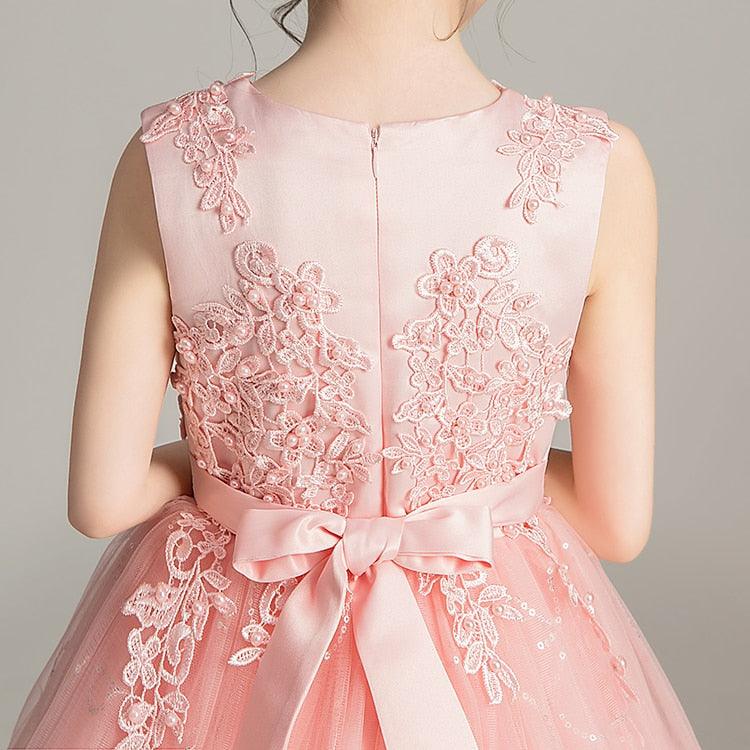 Girls Princess Sleeveless Flower Birthday / Wedding Party Banquet Long Dress