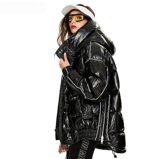 Winter New Laser Bright And Thickened Loose Down Jacket - HER SHOP