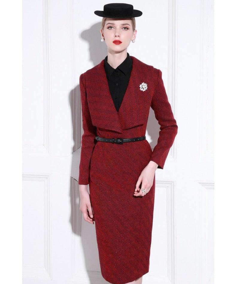 High End Tweed Temperament Banquet Dress