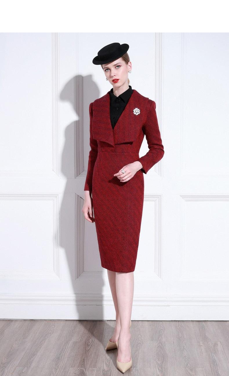 High End Tweed Temperament Banquet Dress
