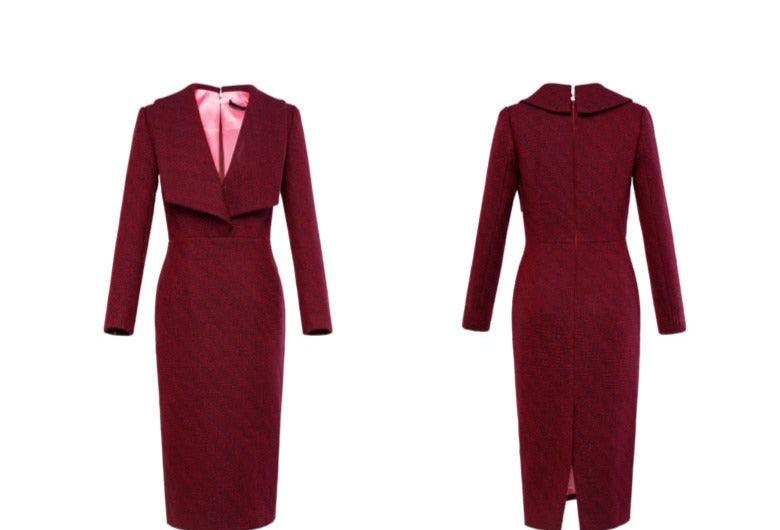 High End Tweed Temperament Banquet Dress