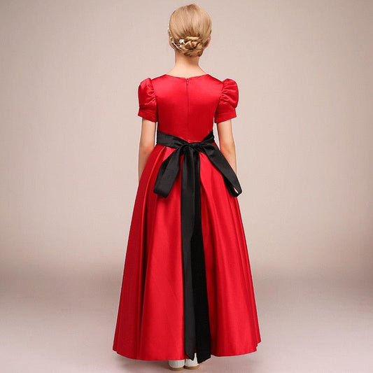 Satin Vintage Flower Girl Dresses / Communion / Birthday Party Dress - HER SHOP®