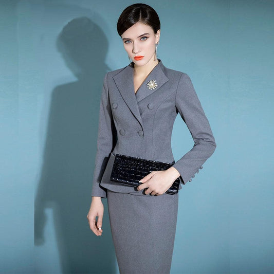 High-End Professional Female Boss Formal Dress Suit – Elegant and Sophisticated Business Attire - HER SHOP