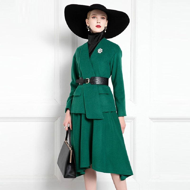 High-End Celebrity Temperament Professional Two-Piece President Suit – Elegant and Stylish Office Wear - HER SHOP