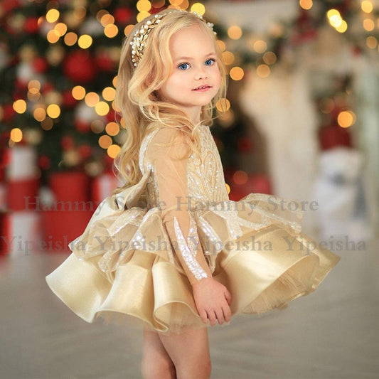 Champagne Baby Girl Tutu Dress - Elegant Infant Tutu Gown for Special Occasions - HER SHOP®