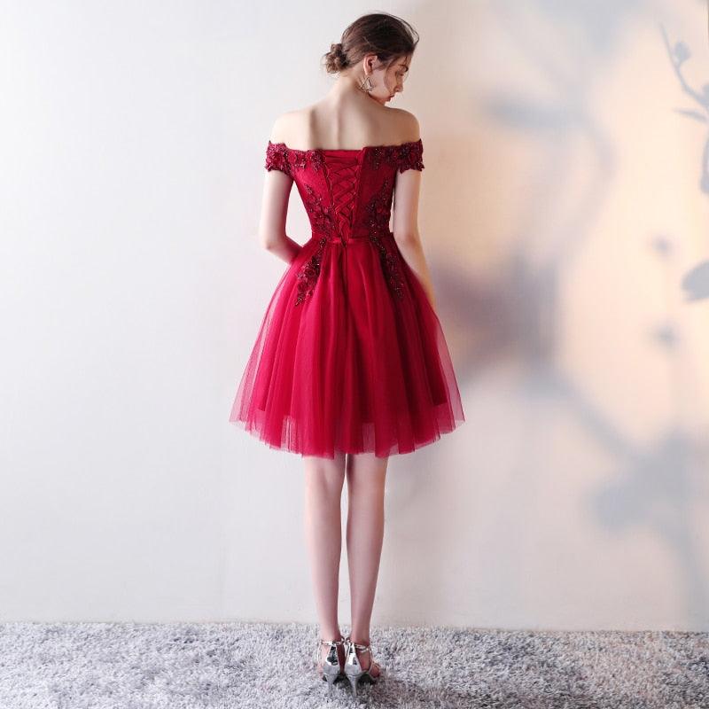 Appliques Beading Boat Neck Elegant Prom Dress HER SHOP Appliques Beading Boat Neck Elegant Prom Dress HER SHOP