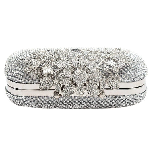 Women Flower Crystal Clutch Evening Bag - HER SHOP®