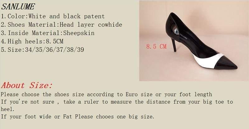 Sexy White high heels Elegant handmade Head layer cowhide pointed toe office shoes