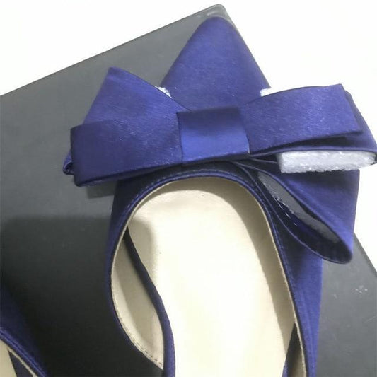 Silk Satin Pointed Bow Tie Flats Slippers - HER SHOP®
