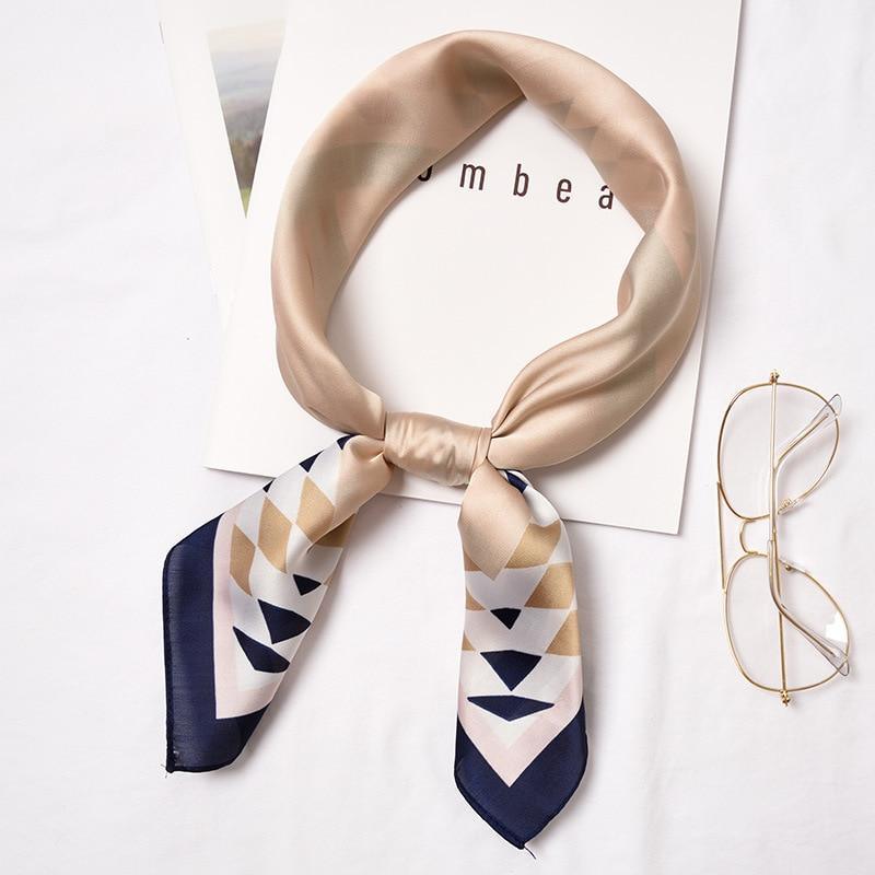 Small Fashion Print Silk Scarf - HER SHOP