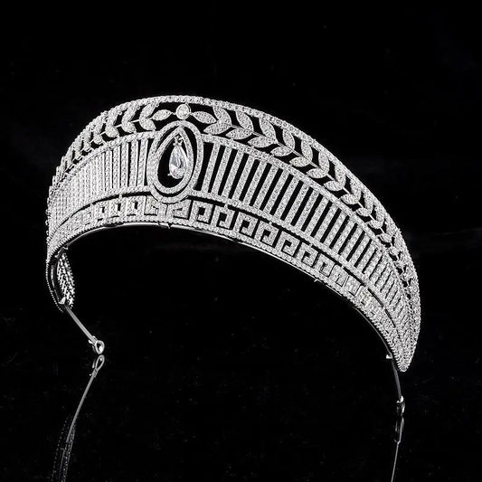 Spanish Royal Queen Princess Cubic Tiaras Wedding Crown - HER SHOP®