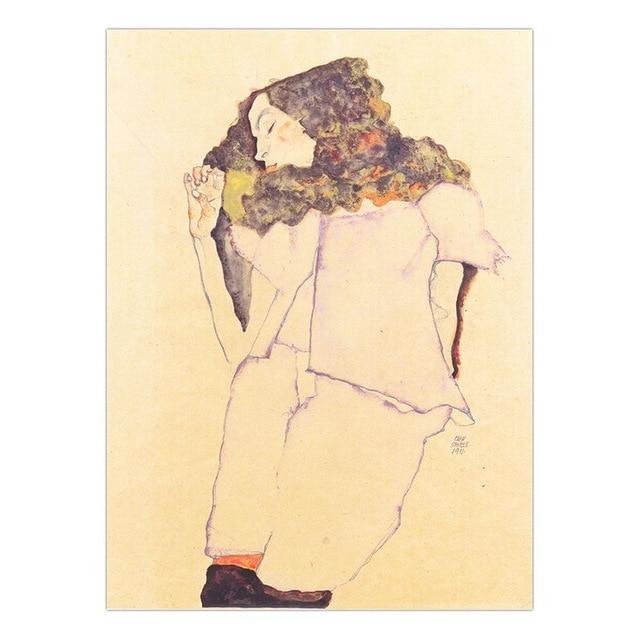 Vinsonloud Home Decoration Print Canvas Wall Art Picture Poster Paintings Oil Unframed Drawings Austrian Egon Schiele