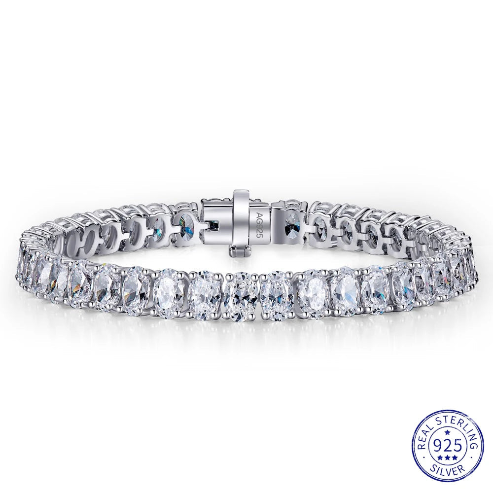 Silver bracelet with clear stones on a White background, featuring the Wuiha brand. - HER SHOP