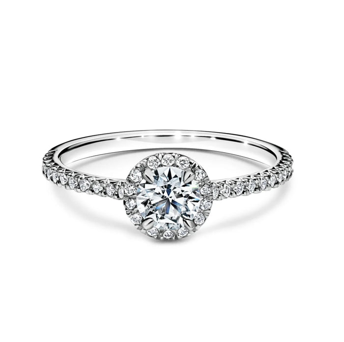 14K White Gold Engagement Ring | 0.5ct Round-Cut CVD Lab-Grown Diamond EF Color VS1 with IGI Certification for Women