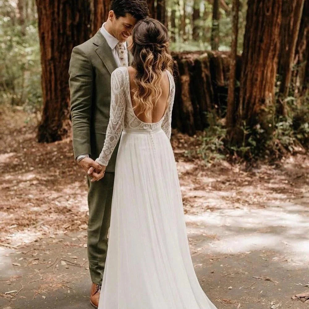 Bohemian Style Pinterest Beach Wedding Dresses Backless Beachy