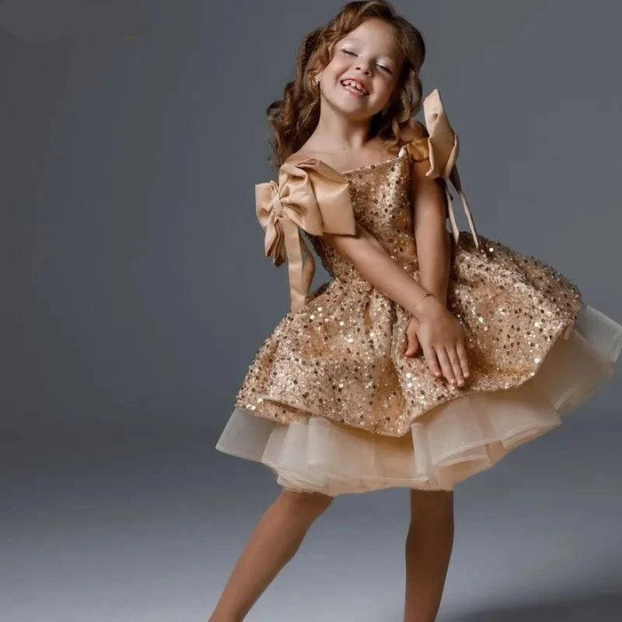 Baby Girl Princess Tutu Dress – Sequins, Tulle, and Bow Design for Infants and Toddlers, Perfect for Parties, Pageants, Birthdays, Weddings, and Christmas (Ages 1-12)