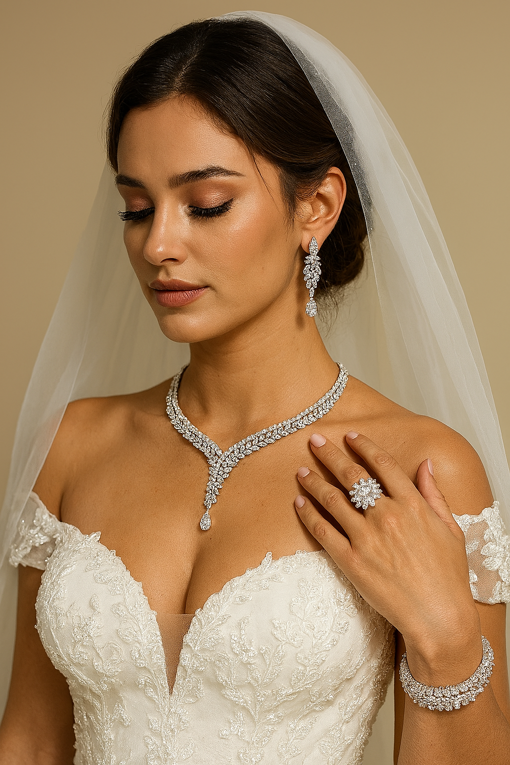 Bridal Luxury Elegant Necklace Set for Women  Cubic Zirconia Wedding Jewelry Set for Brides & Accessories