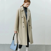 Full Woolen Long Coat for Women – Hepburn Style Double-Sided Gentle Color Autumn Winter Coat